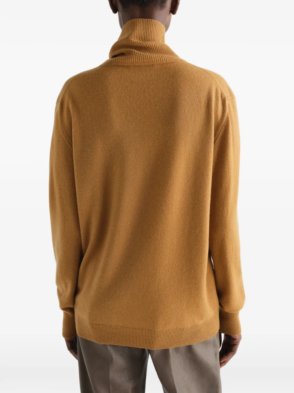 LEMAIRE Kasjmier trui met opstaande kraag Beige
