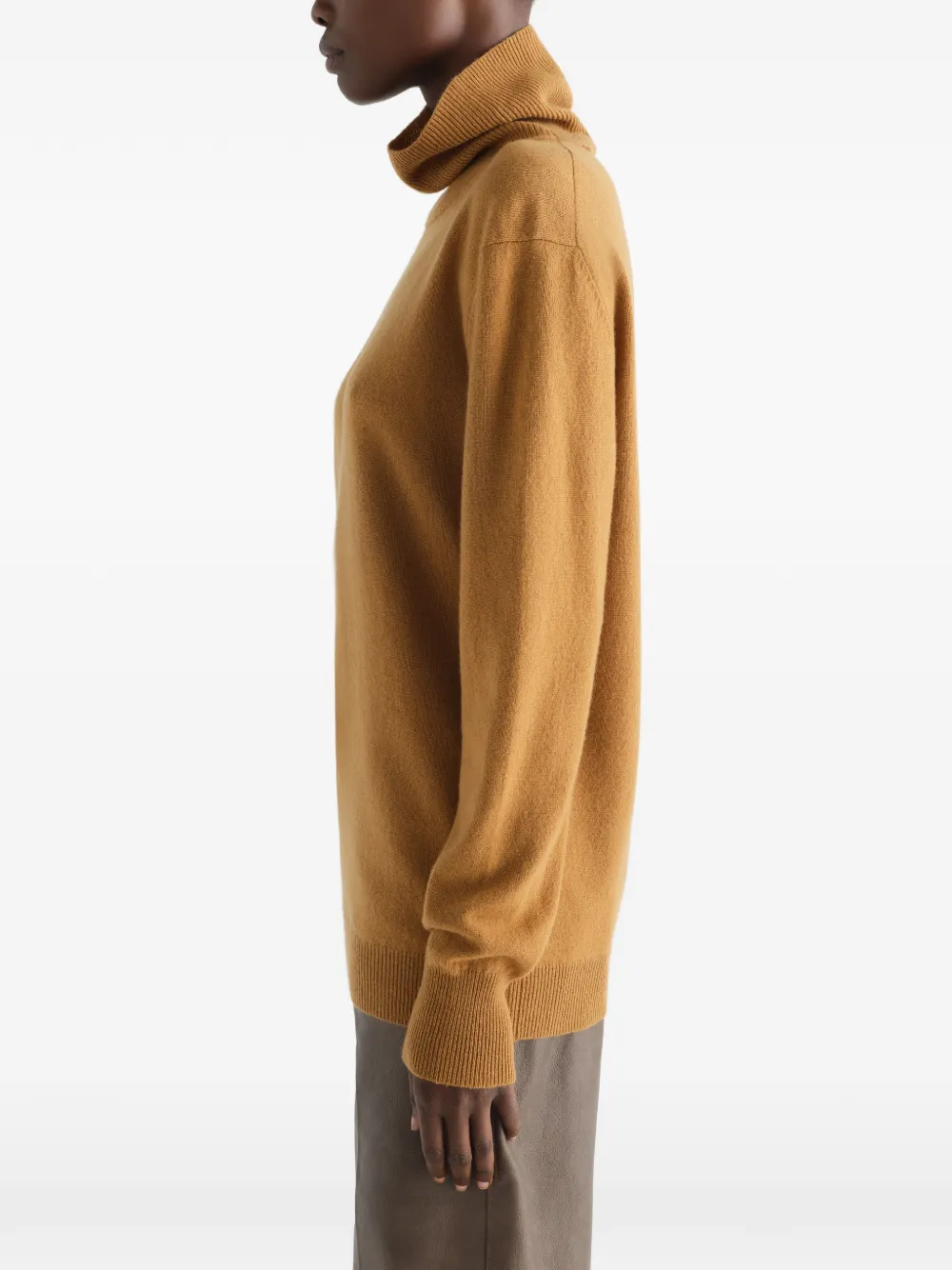 LEMAIRE Kasjmier trui met opstaande kraag Beige