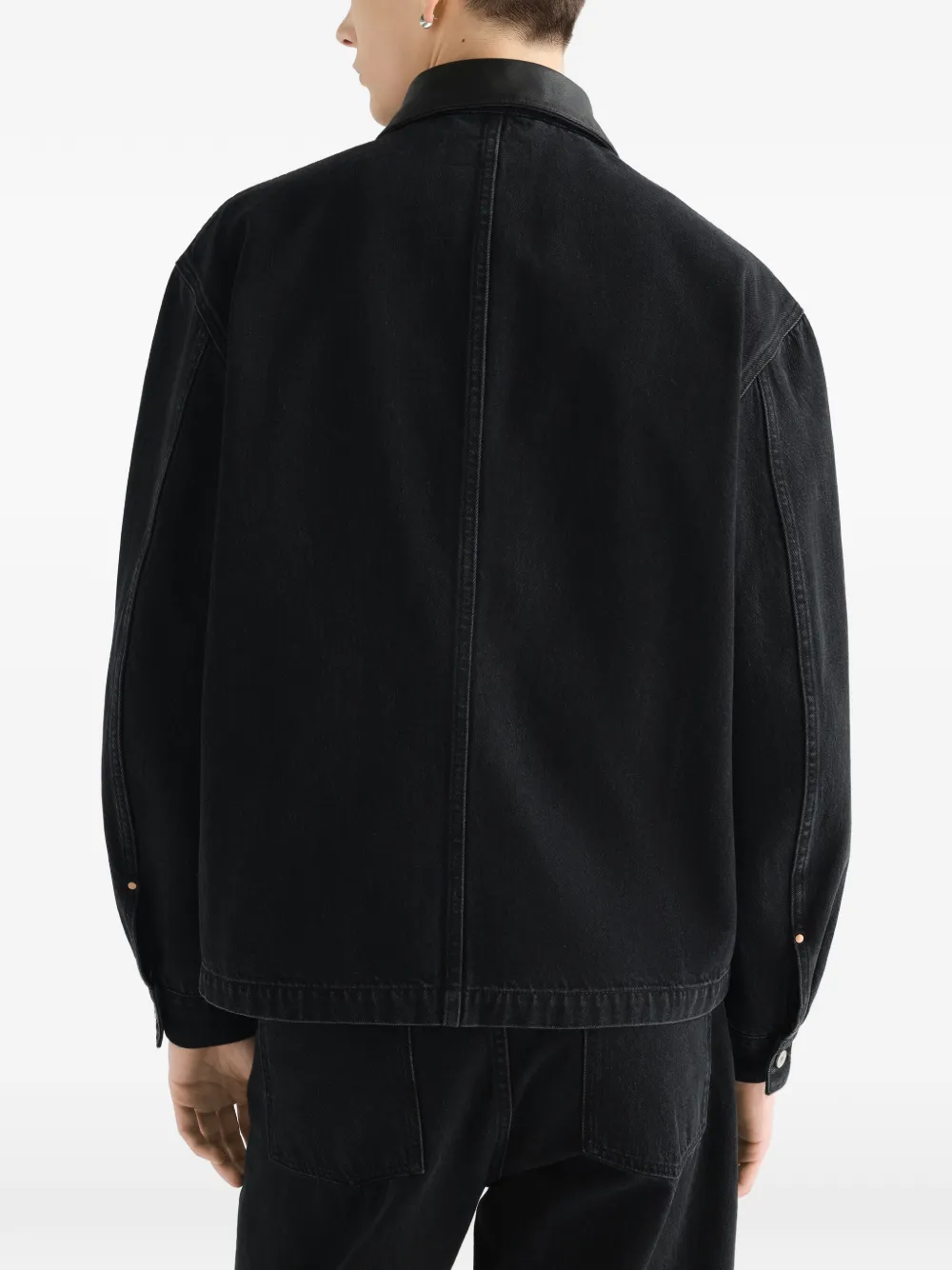 LEMAIRE Workwear shirtjack van selvedge denim Zwart