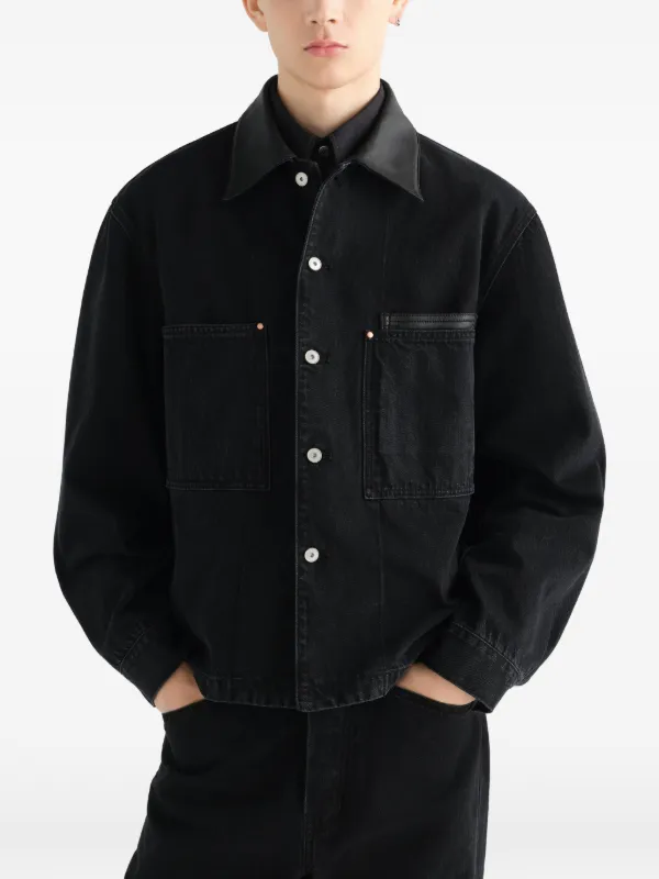 LEMAIRE Workwear Overshirt In Black Selvedge Denim | Black | FARFETCH