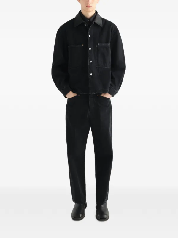 LEMAIRE Workwear Overshirt In Black Selvedge Denim | Black | FARFETCH
