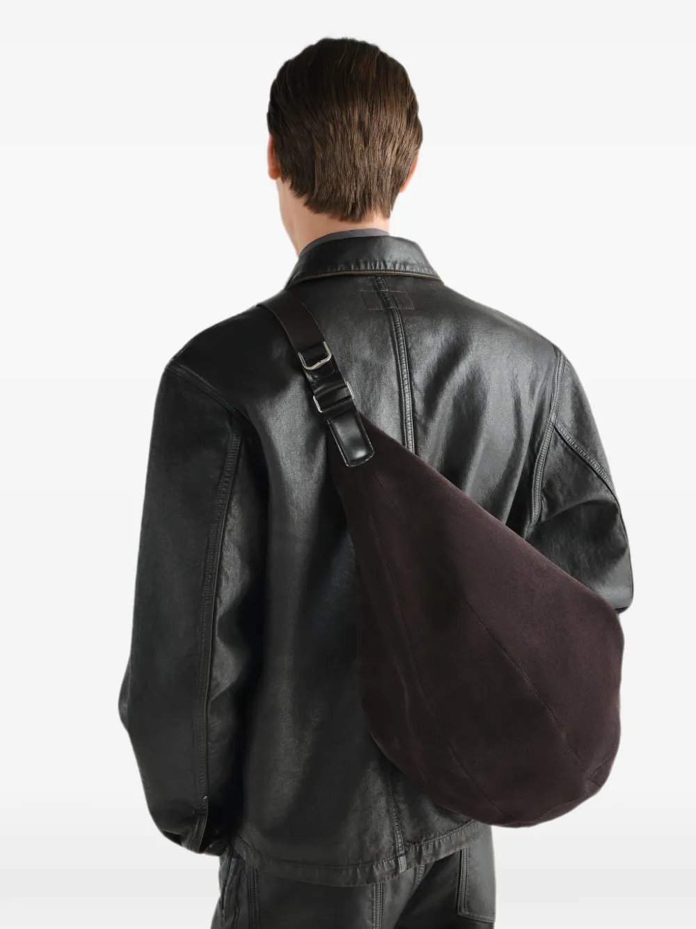 LEMAIRE Quiver Clip tas van suède leer Bruin
