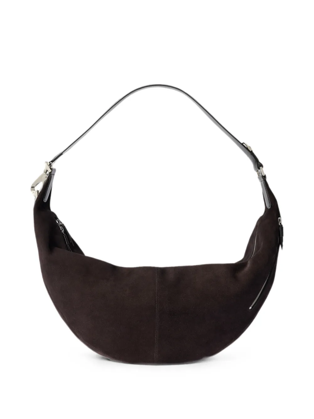 LEMAIRE Quiver Clip tas van suède leer Bruin