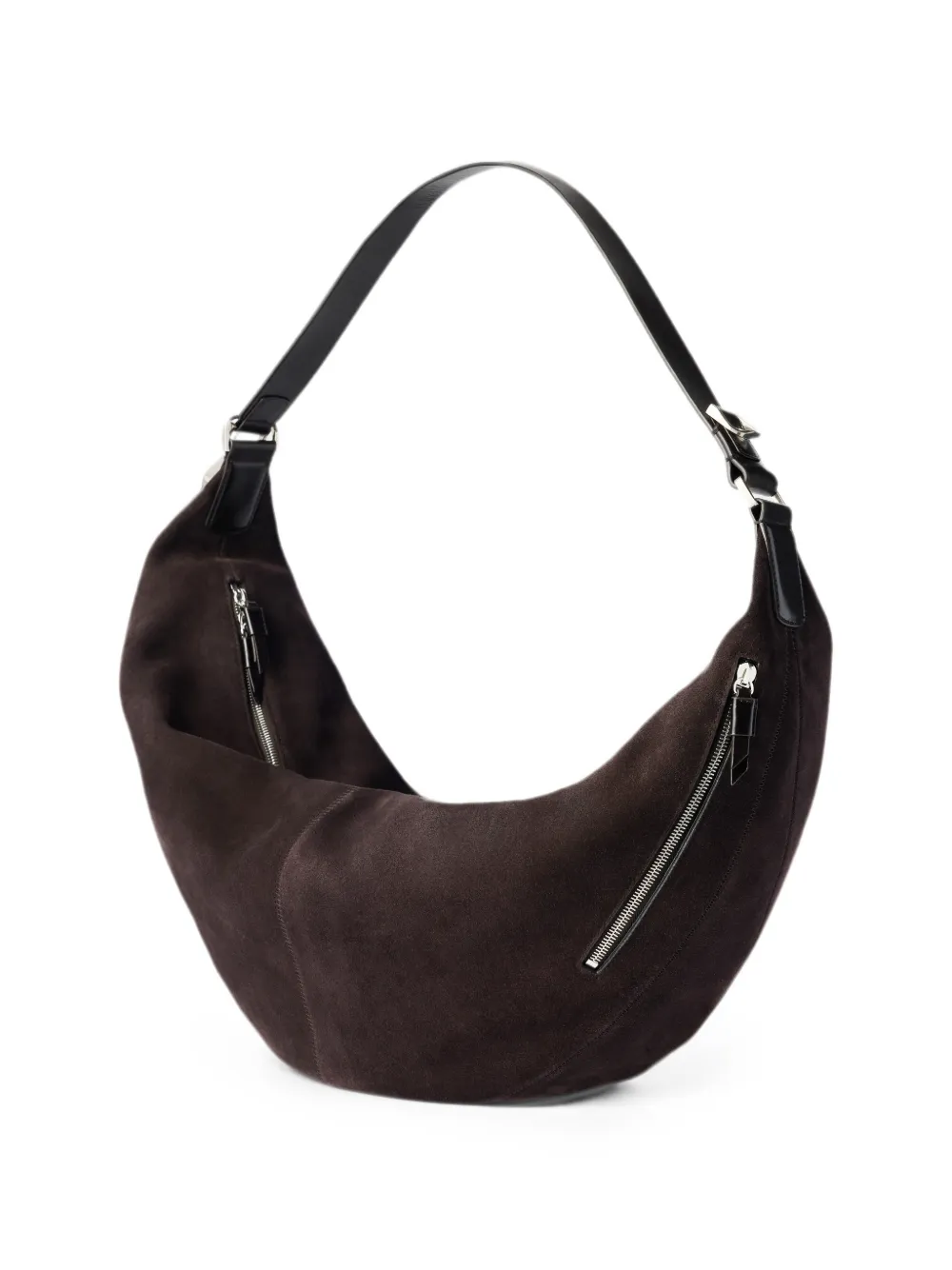 LEMAIRE Quiver Clip tas van suède leer Bruin