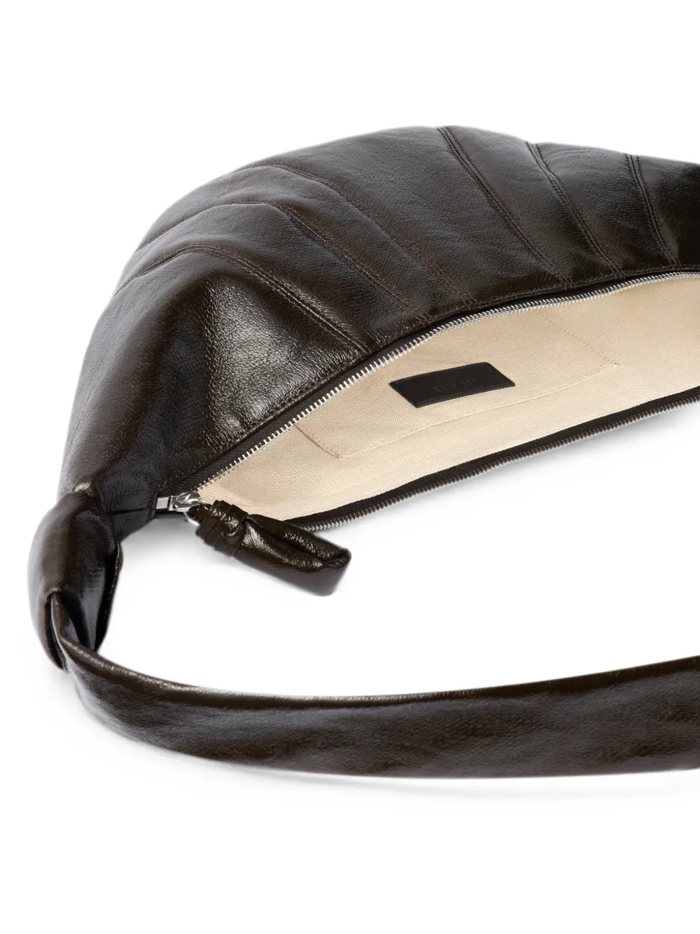 LEMAIRE Medium Croissant gecoate katoenen tas Bruin