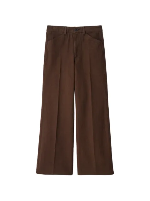 LEMAIRE flared five-pocket pants in heavy garment-dyed broken twill