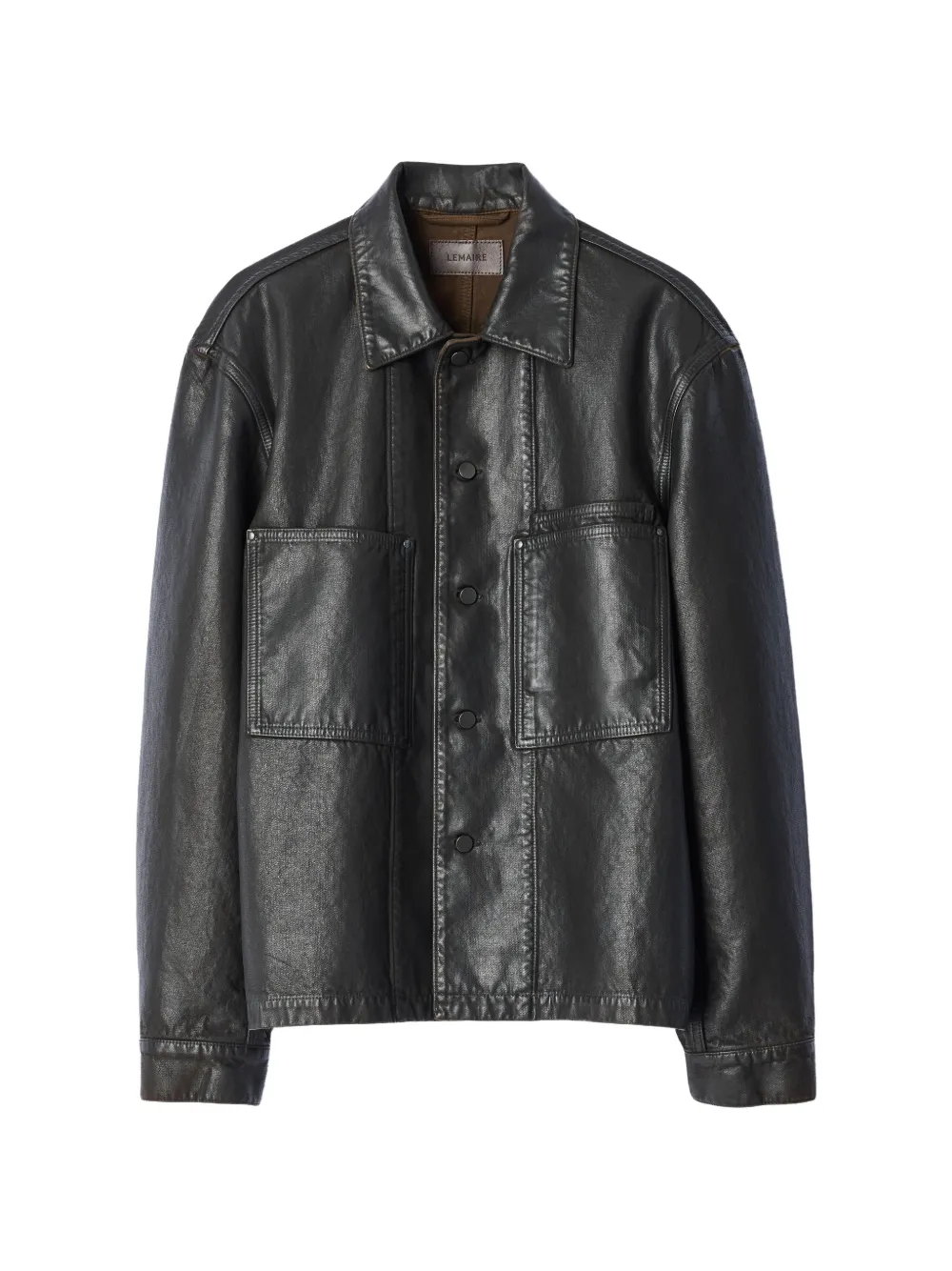 LEMAIRE workwear overshirt in coated denim