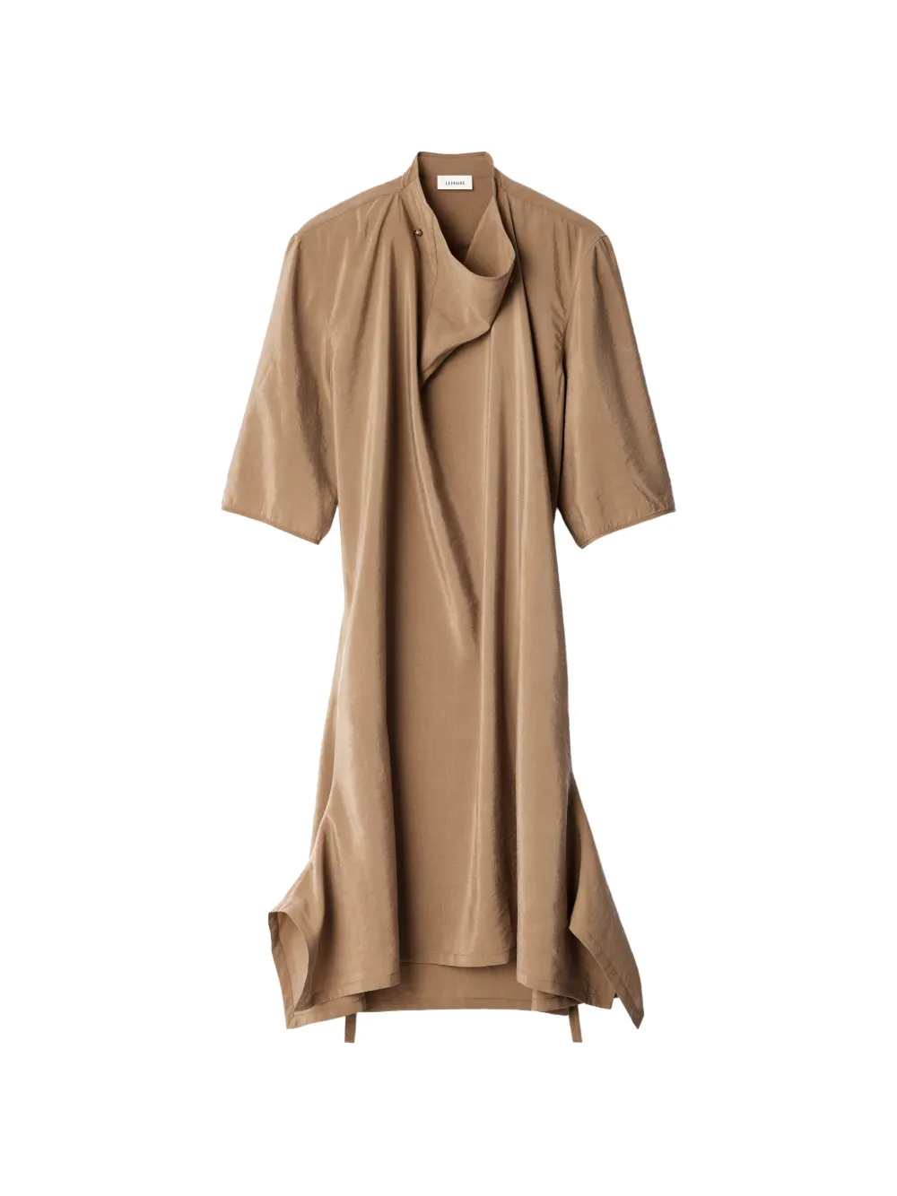 LEMAIRE robe en soie à col v - Marron LEMAIRE robe en soie à col v - Marron