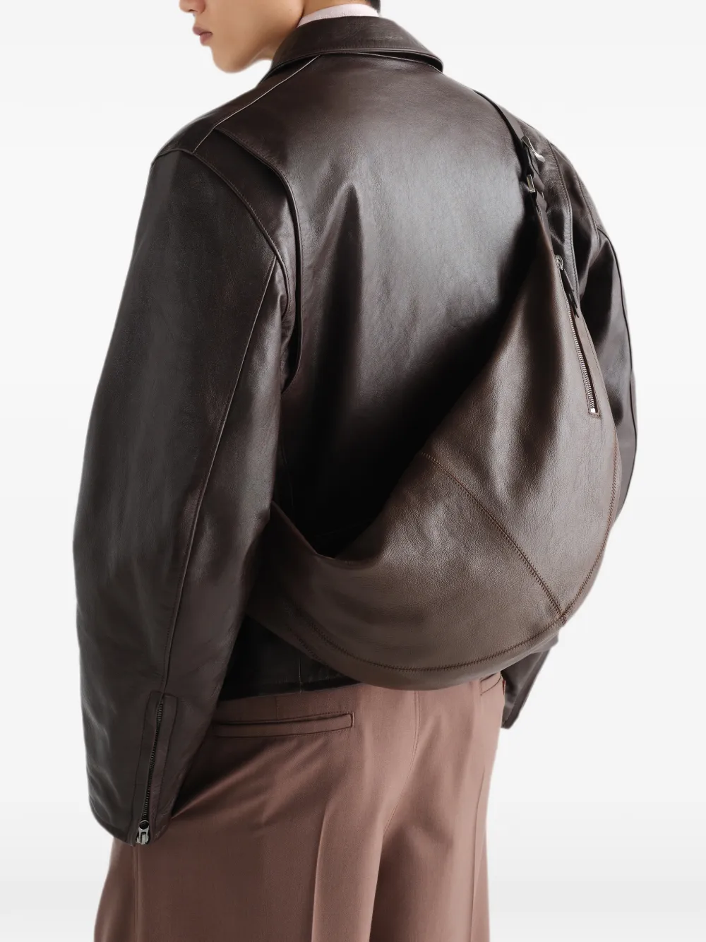 LEMAIRE Quiver Clip leren tas Bruin