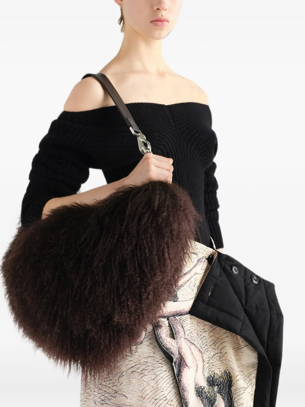 LEMAIRE Quiver lamsleren tas Bruin