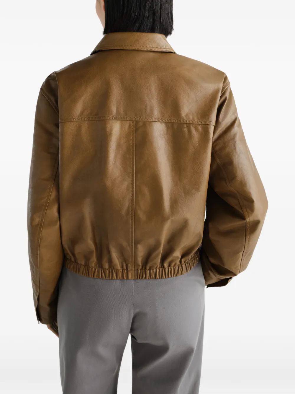 LEMAIRE Soft Leather Blouson in Brown, view 5