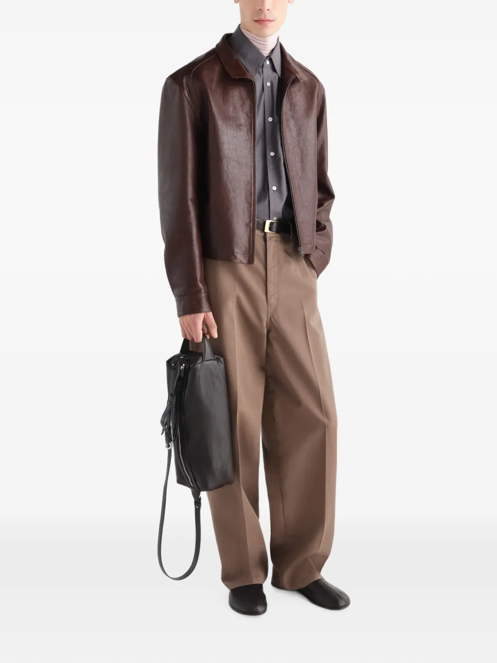 LEMAIRE Barrel twill broek van polykatoen Bruin