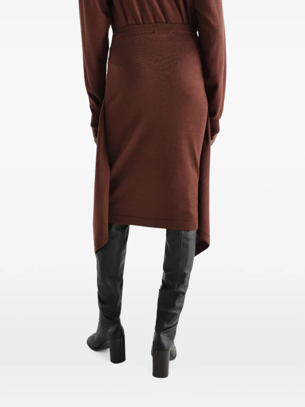 LEMAIRE Rok van merinowolblend met knopen Bruin