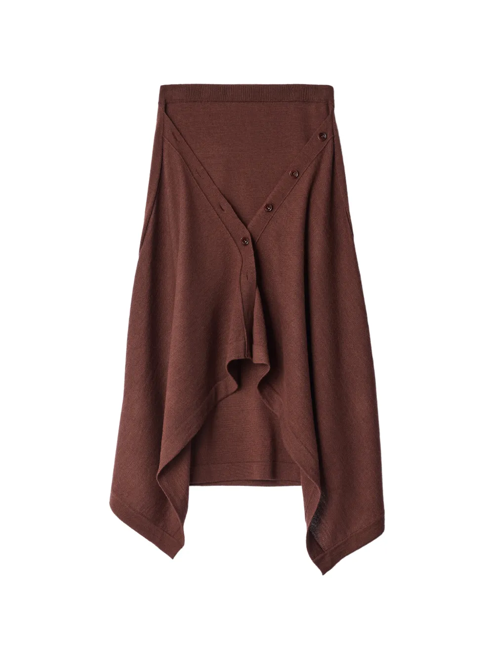 LEMAIRE buttoned skirt in merino wool blend - Marrone