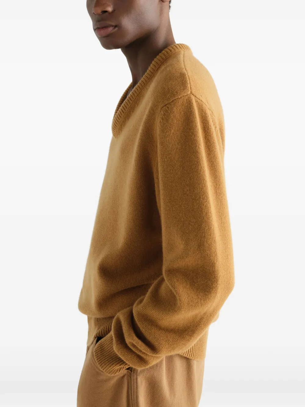 LEMAIRE Trui van kasjmier met V-hals Beige