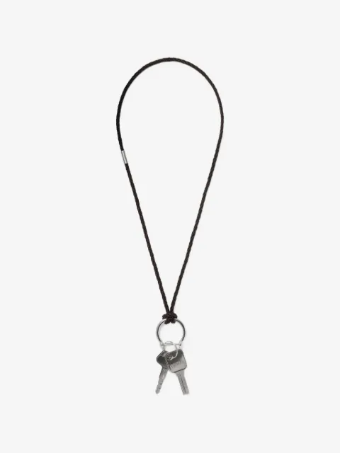 LEMAIRE keyring necklace with braided recycled leather cord