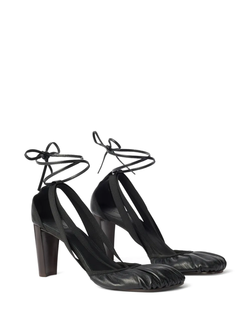 LEMAIRE 80mm pedille heeled ballerinas in goat leather Zwart