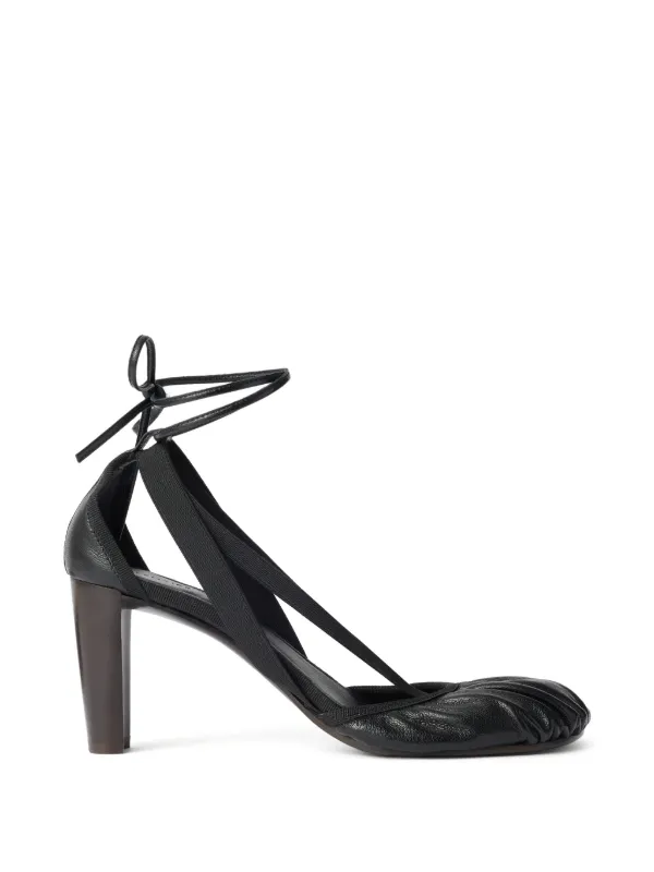 Lemaire 80 Mm Pedille Heeled Ballet Flats in Goat Leather in Black