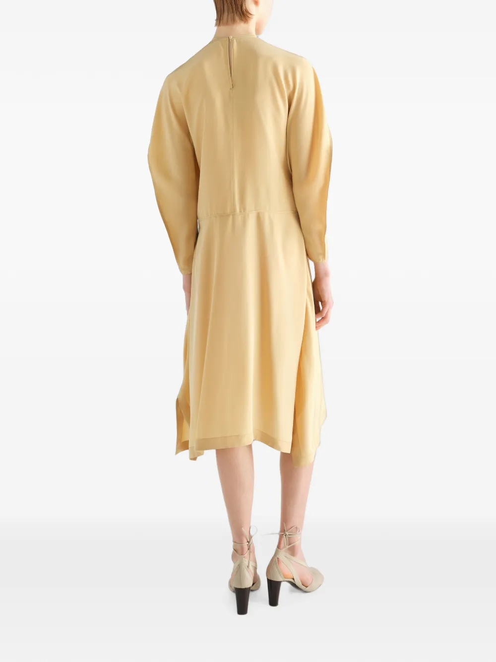 LEMAIRE midi-jurk van zijde en viscose Beige
