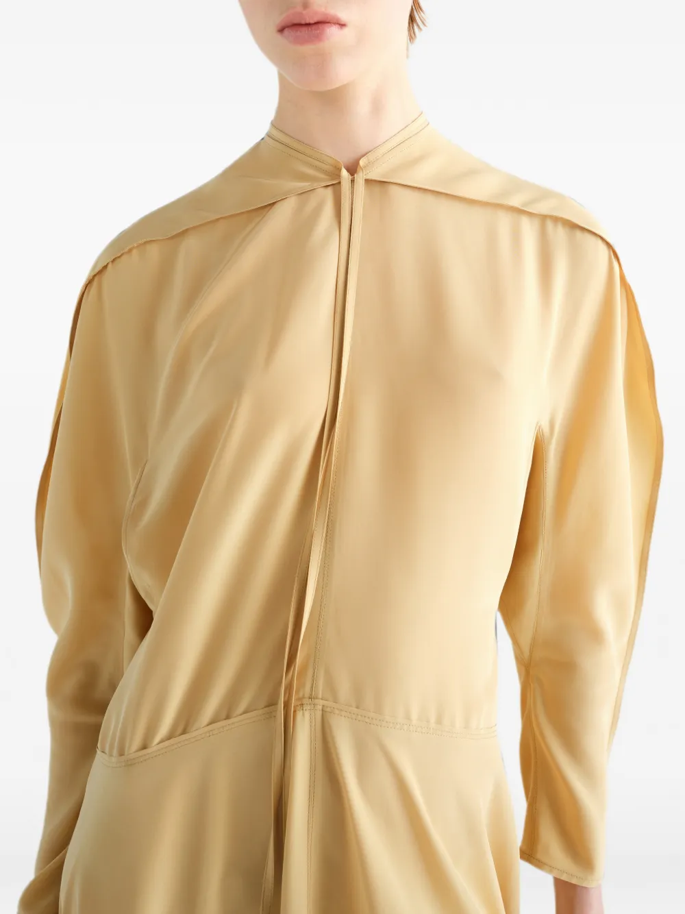 LEMAIRE midi-jurk van zijde en viscose Beige
