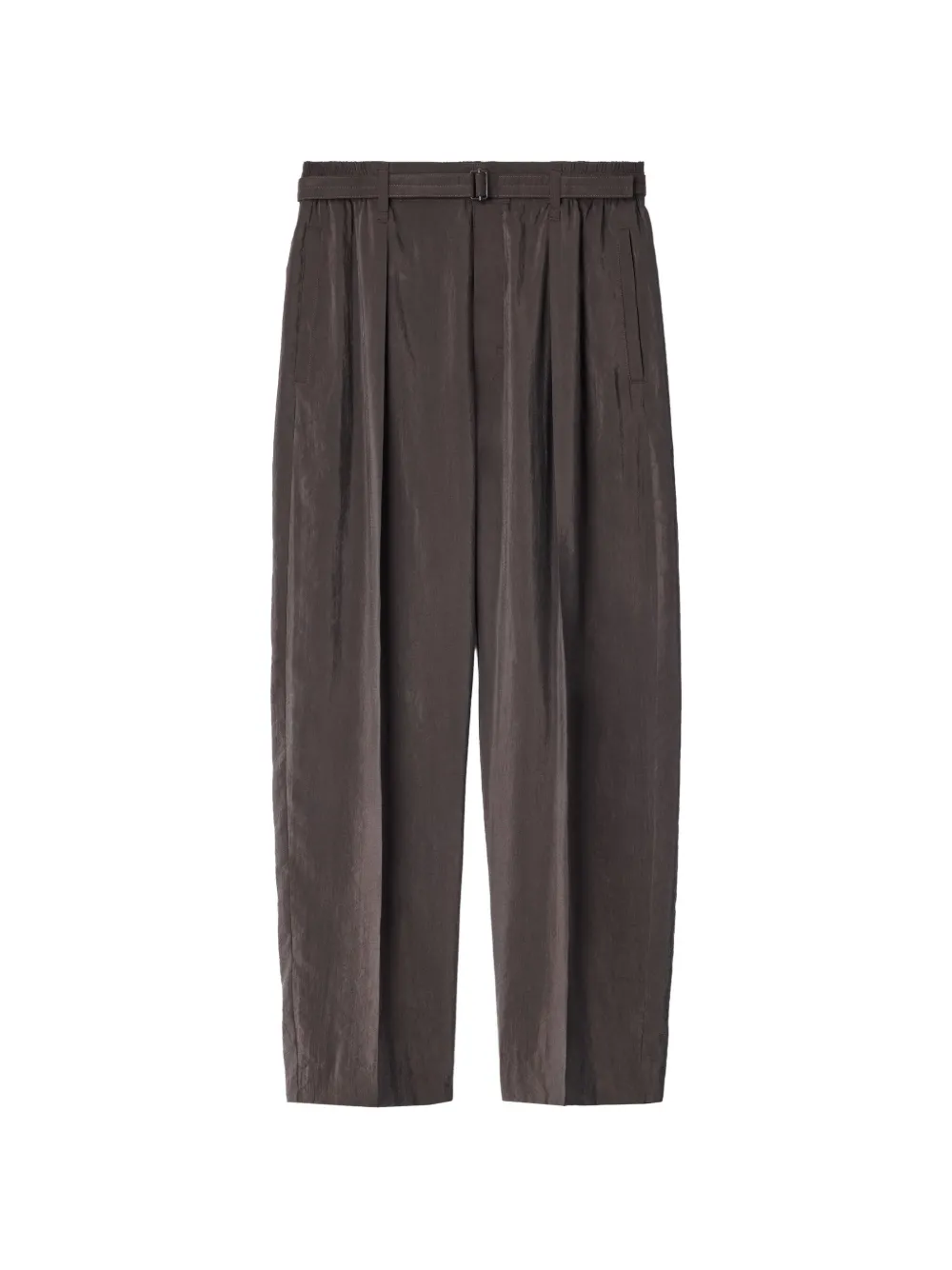 LEMAIRE belted relaxed pants in dry silk - Marrone