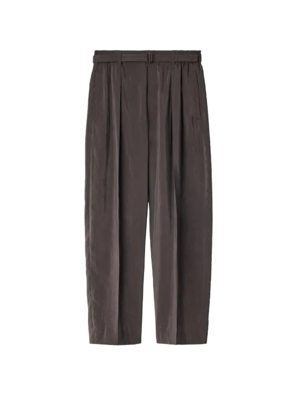 Lemaire Belted Relaxed Trousers in Dry Silk in Brown