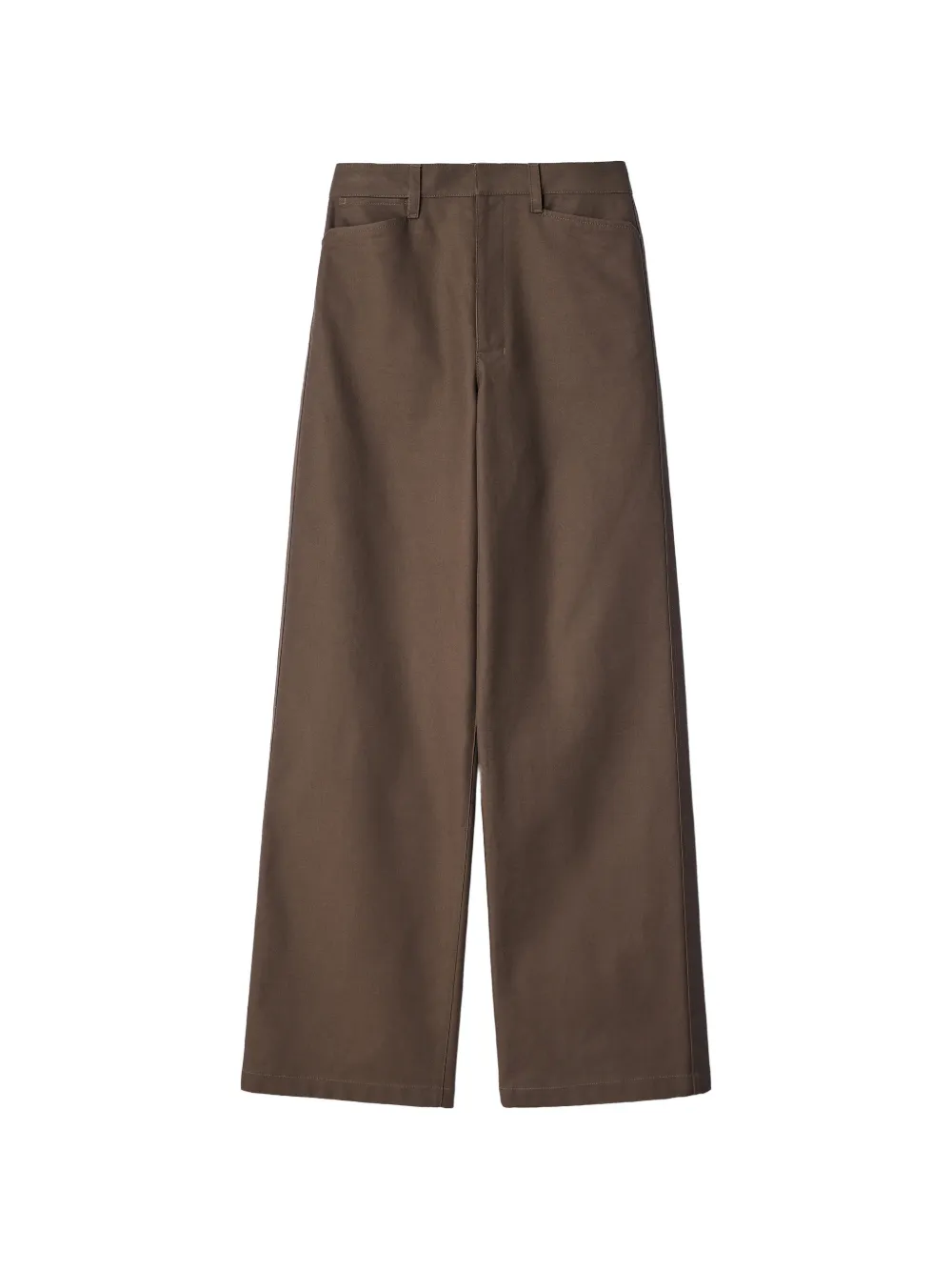 LEMAIRE straight pants in heavy cotton twill - Brown