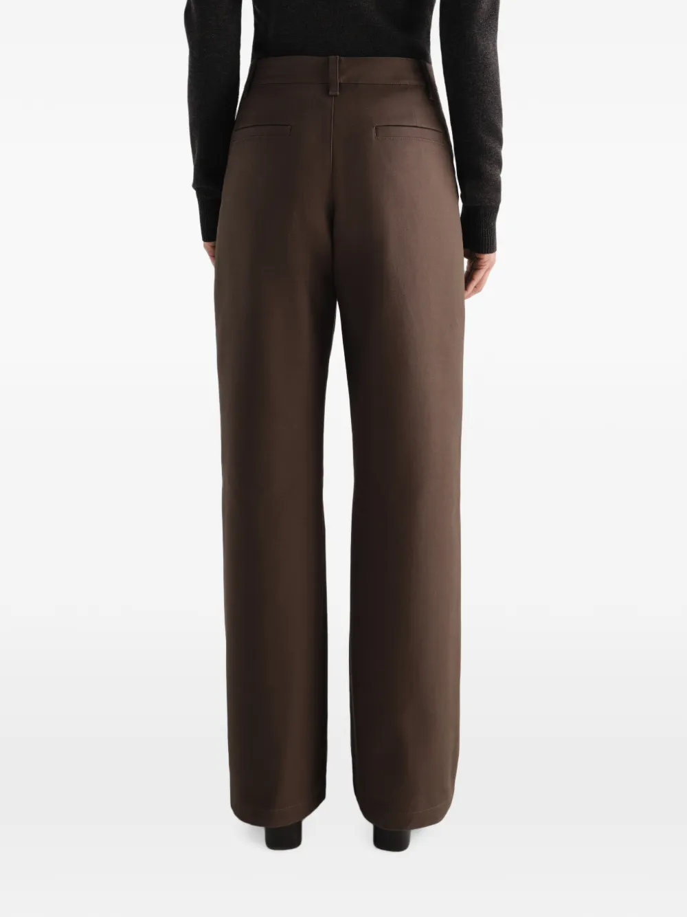 LEMAIRE Straight twill broek met katoenen print Bruin