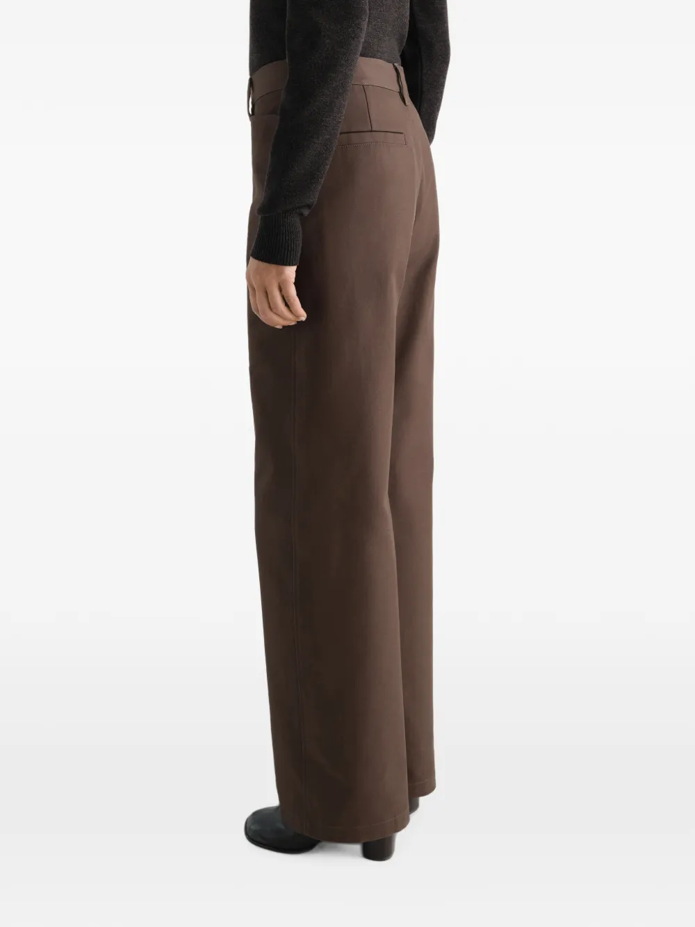 LEMAIRE Straight twill broek met katoenen print Bruin