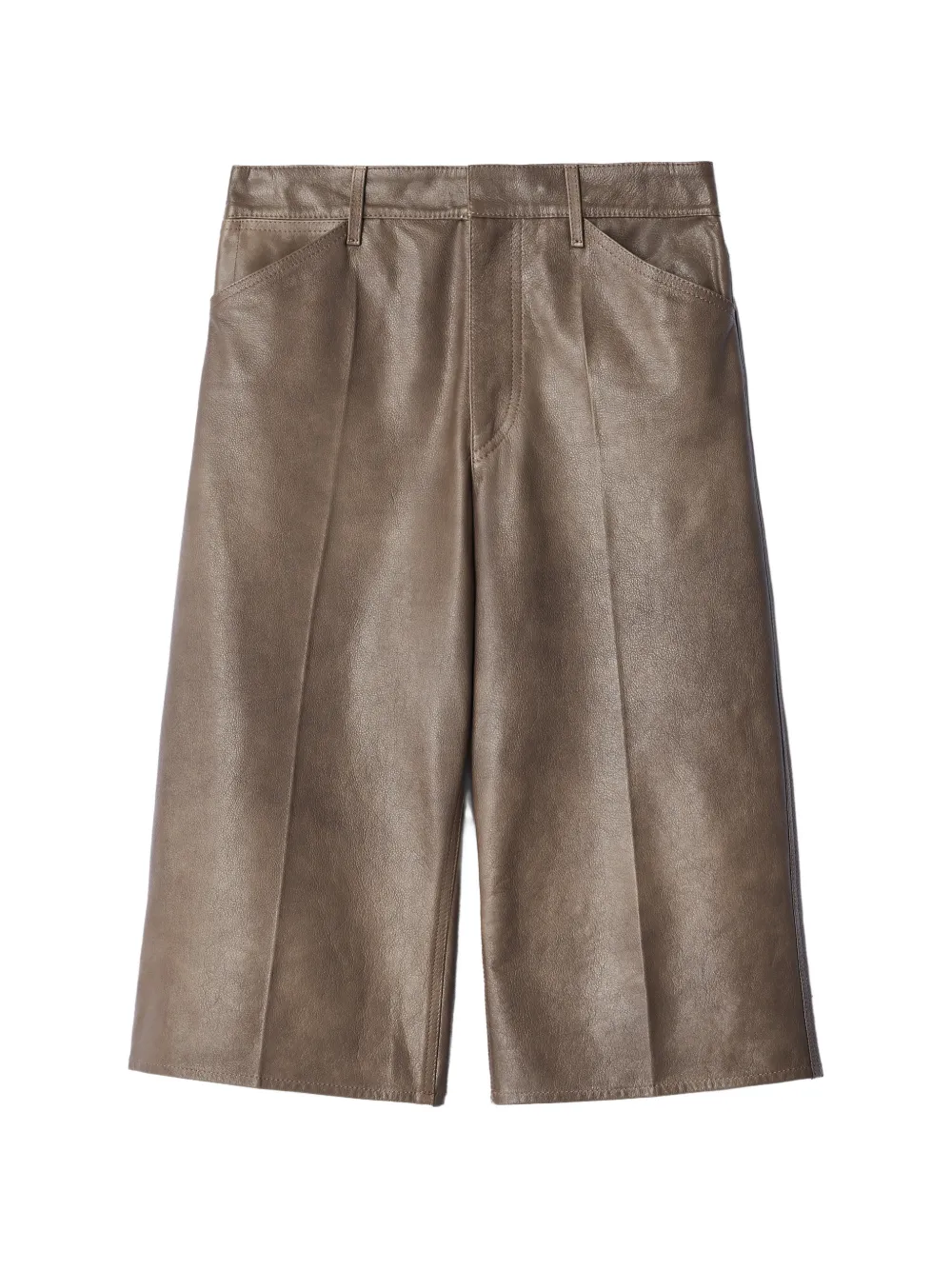 LEMAIRE short en cuir brillant - Marron LEMAIRE short en cuir brillant - Marron