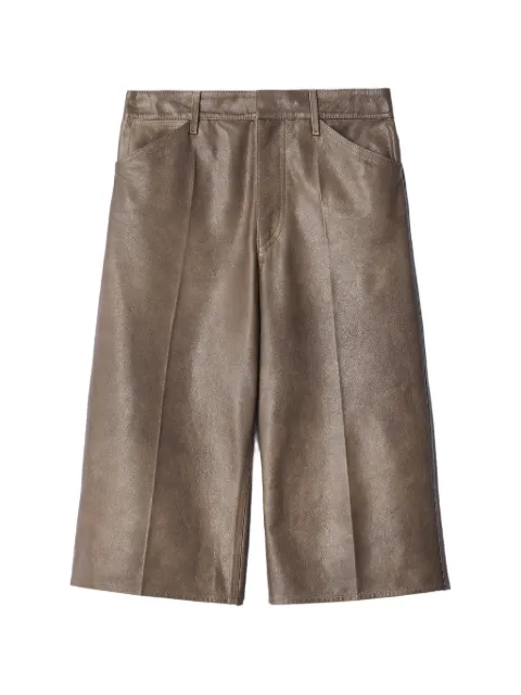 LEMAIRE shorts de piel brillante