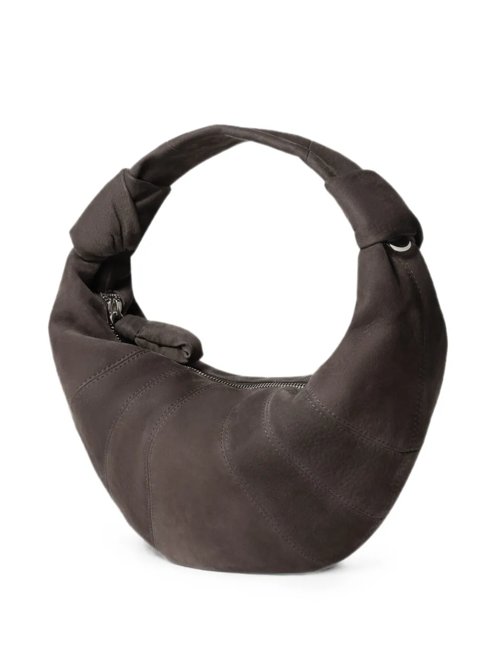 LEMAIRE Fortune Croissant mini-tas van alpaca nubuck Bruin