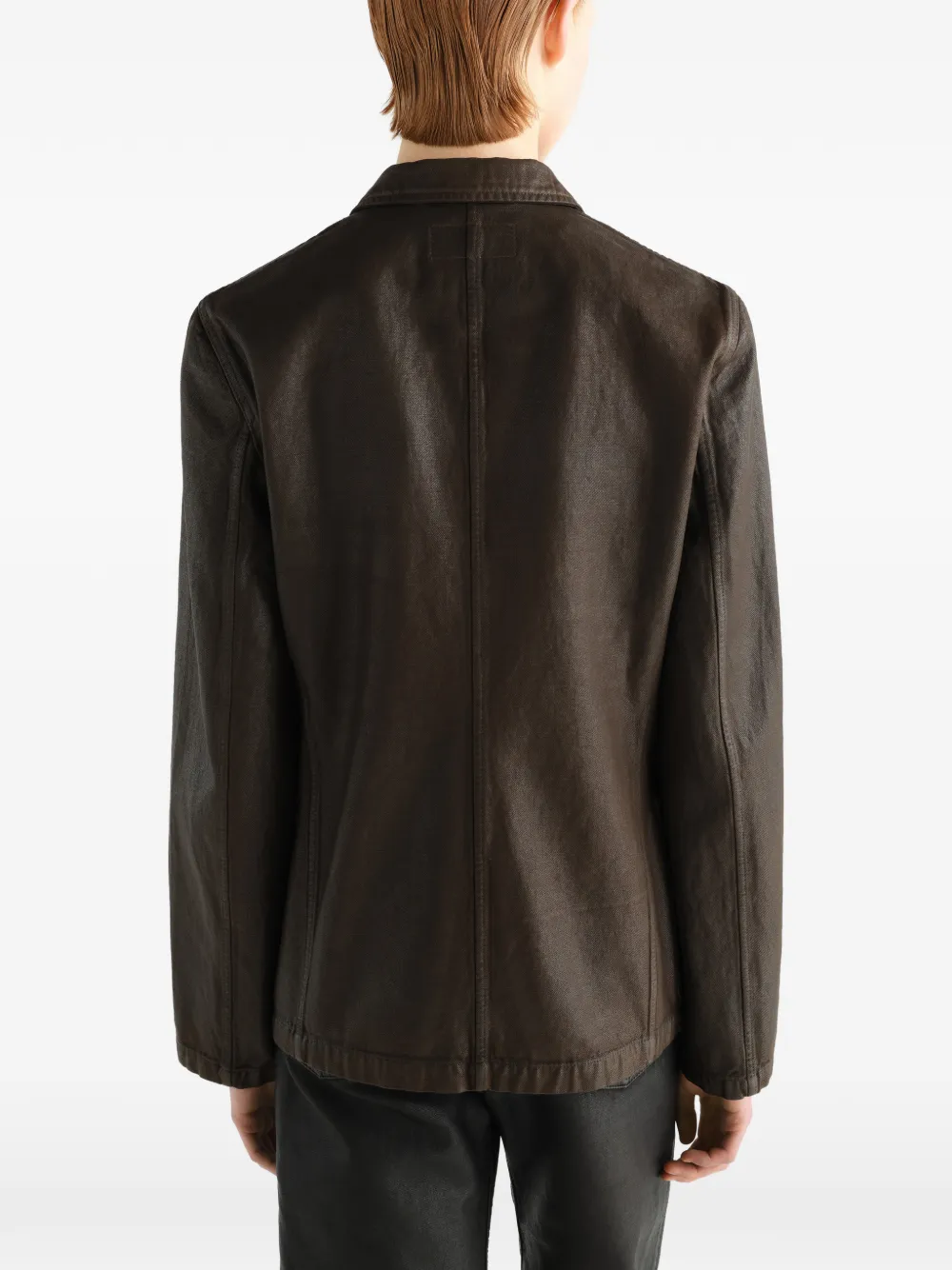 LEMAIRE Workwear getailleerd jack van gecoat twill Bruin