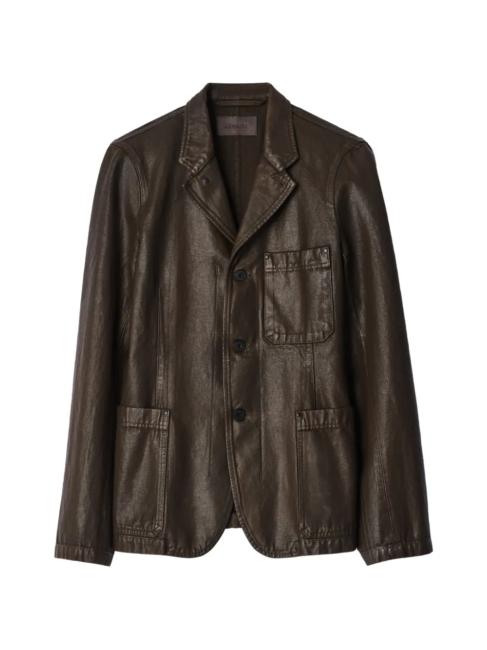 LEMAIRE Giacca sartoriale in twill cerato - Marrone