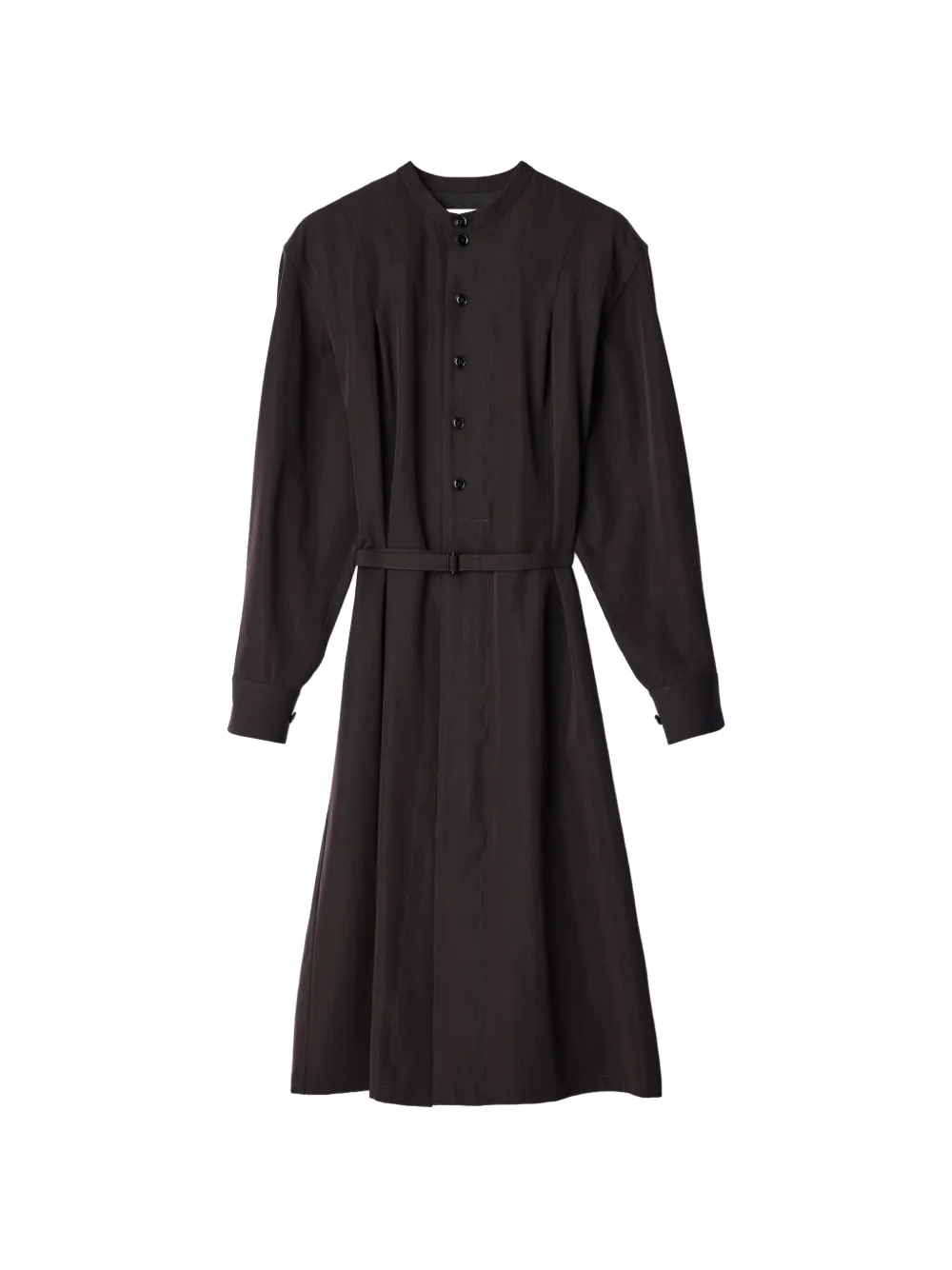 LEMAIRE Wollen gabardine jurk met ceintuur Bruin