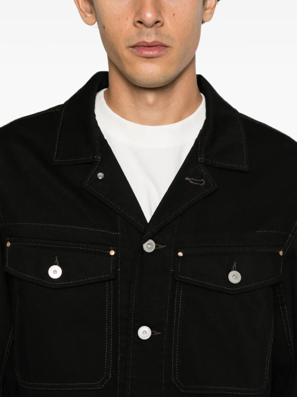 LEMAIRE Truckerjack van zware denim Zwart