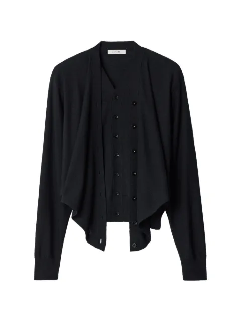 LEMAIRE trompe-l’œil cardigan in merino wool blend