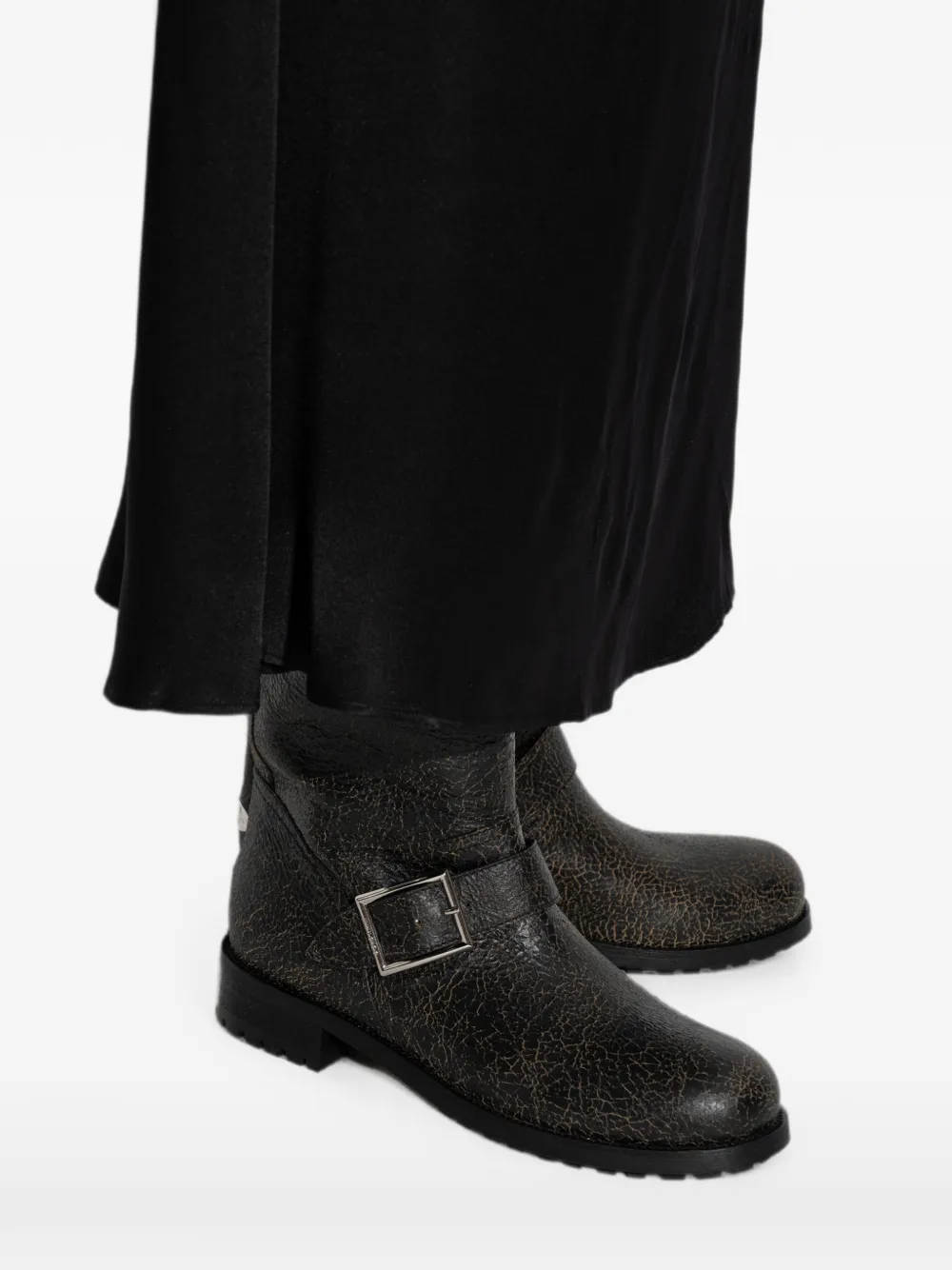 Jimmy Choo Biker Mid leather boots Zwart