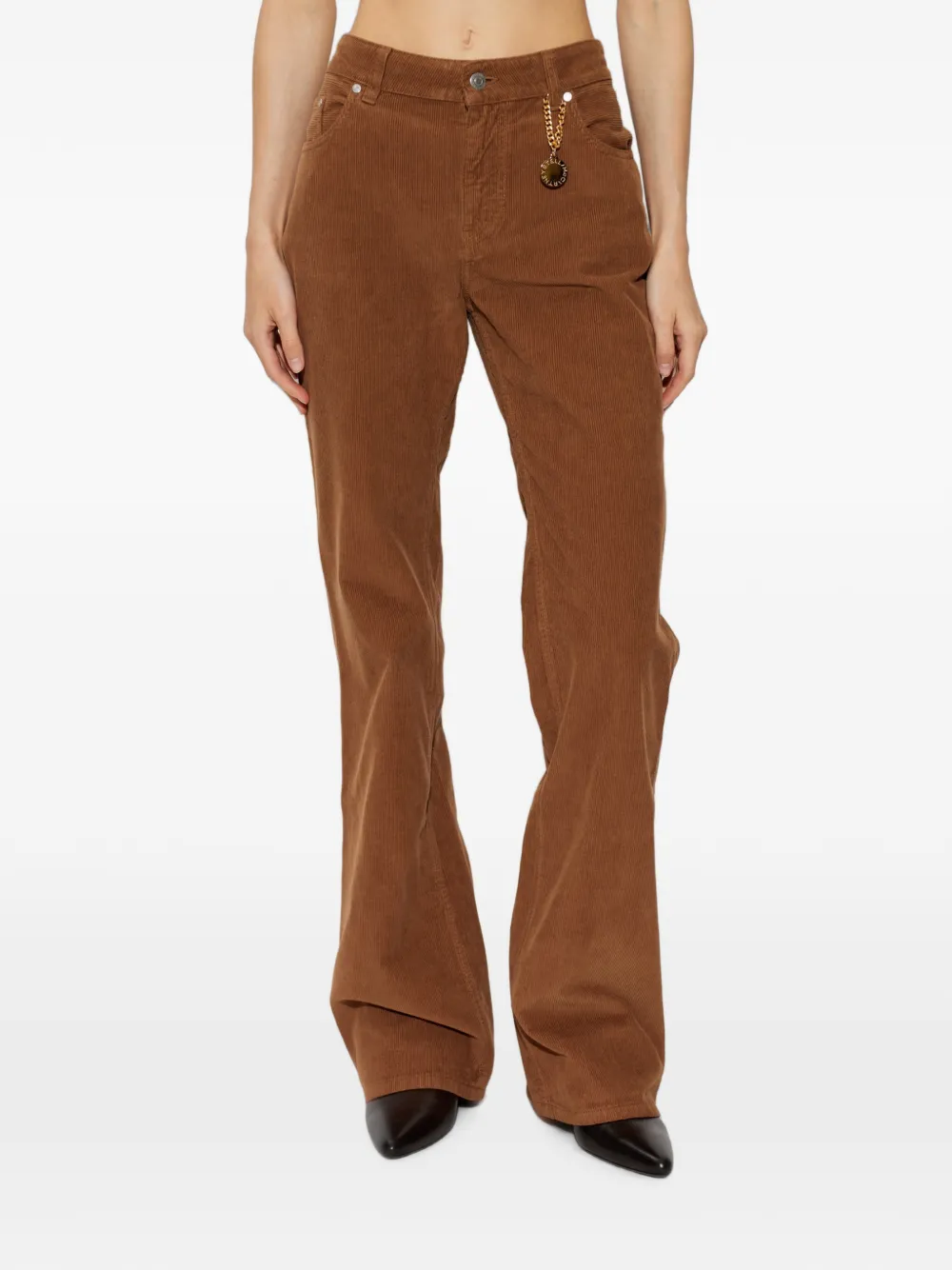 Stella McCartney Straight jeans met ribfluwelen effect Bruin
