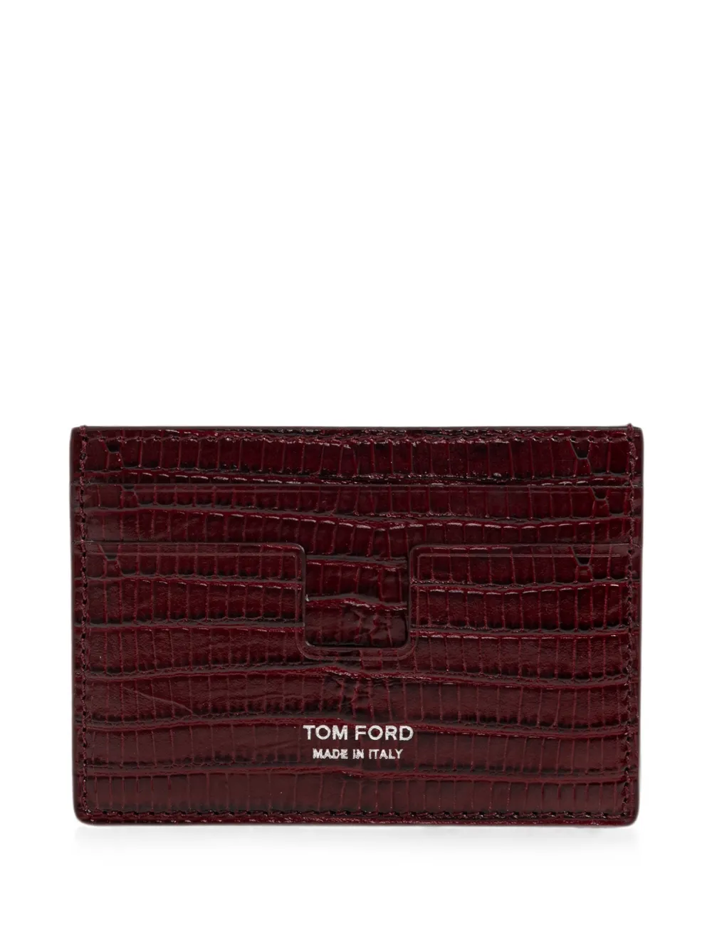 TOM FORD Portacarte con effetto coccodrillo - Rosso