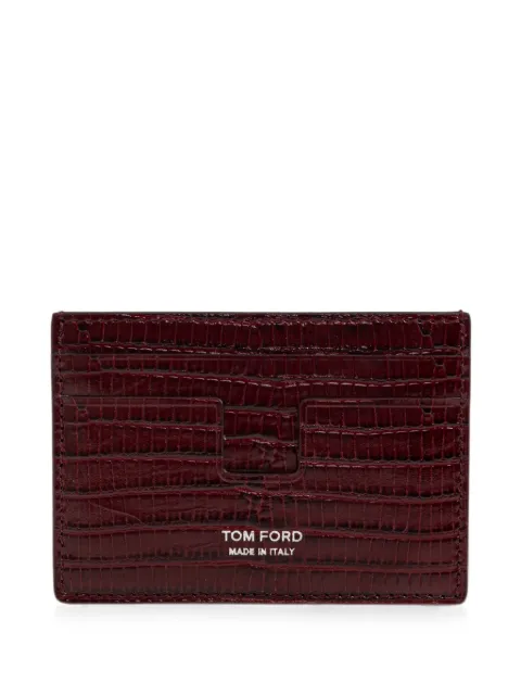 TOM FORD tarjetero de piel con efecto en relieve de piel de cocodrilo