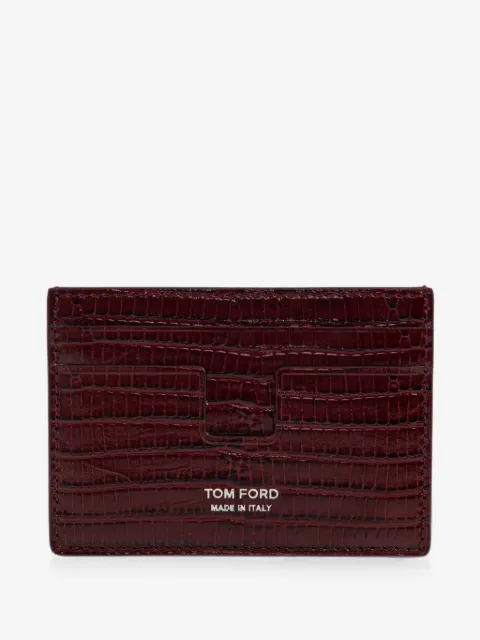 TOM FORD tarjetero de piel con efecto en relieve de piel de cocodrilo