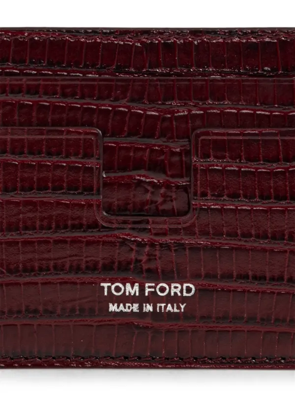 TOM FORD 赤 レザー ケース TOM FORD croc-effect Leather Card Holder | Red | FARFETCH BH