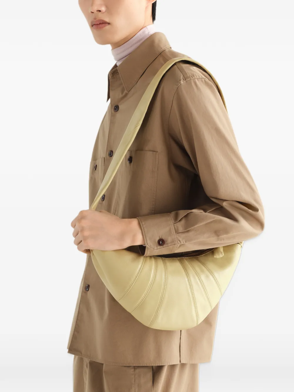 LEMAIRE Borsa Croissant piccola in pelle - Toni neutri