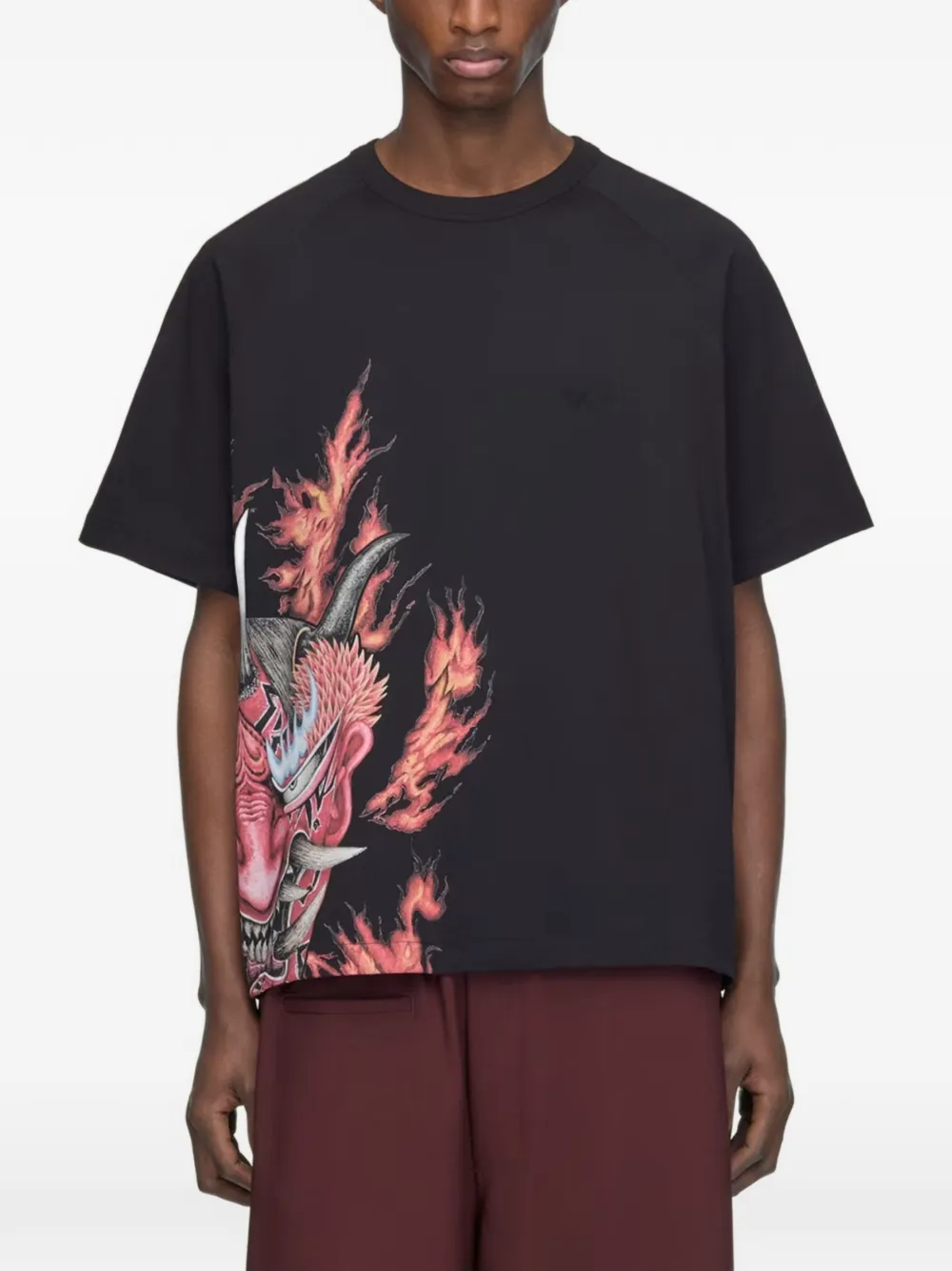 Y-3 T-shirt met grafische print Zwart