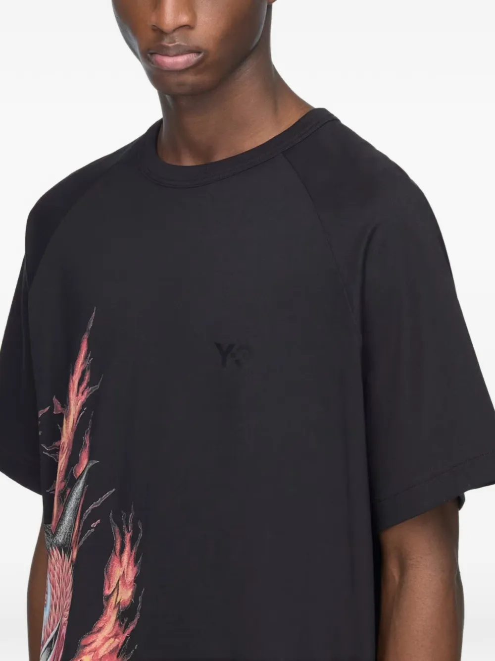 Y-3 T-shirt met grafische print Zwart
