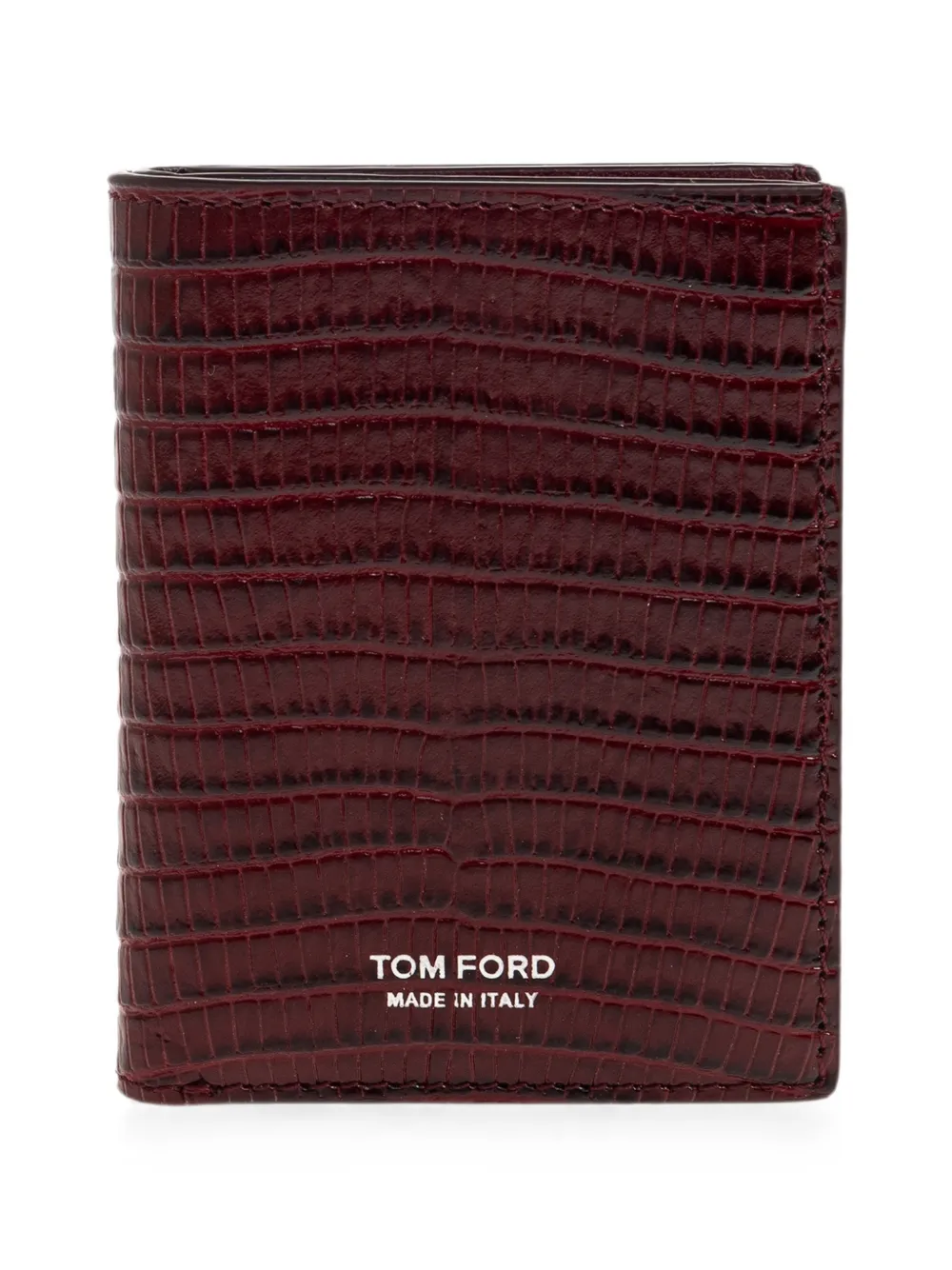 TOM FORD Portafoglio con effetto lucertola - Rosso