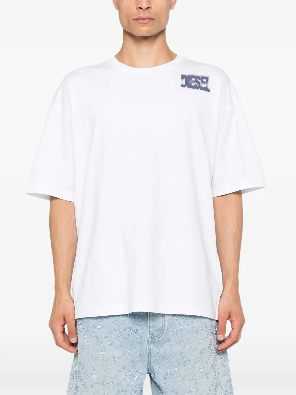 Diesel T-shirt met logodetail Wit