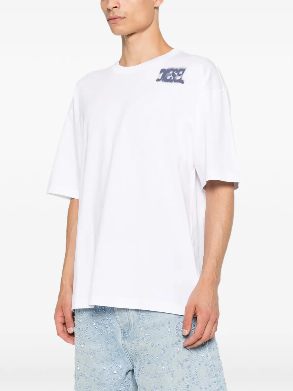 Diesel T-shirt met logodetail Wit