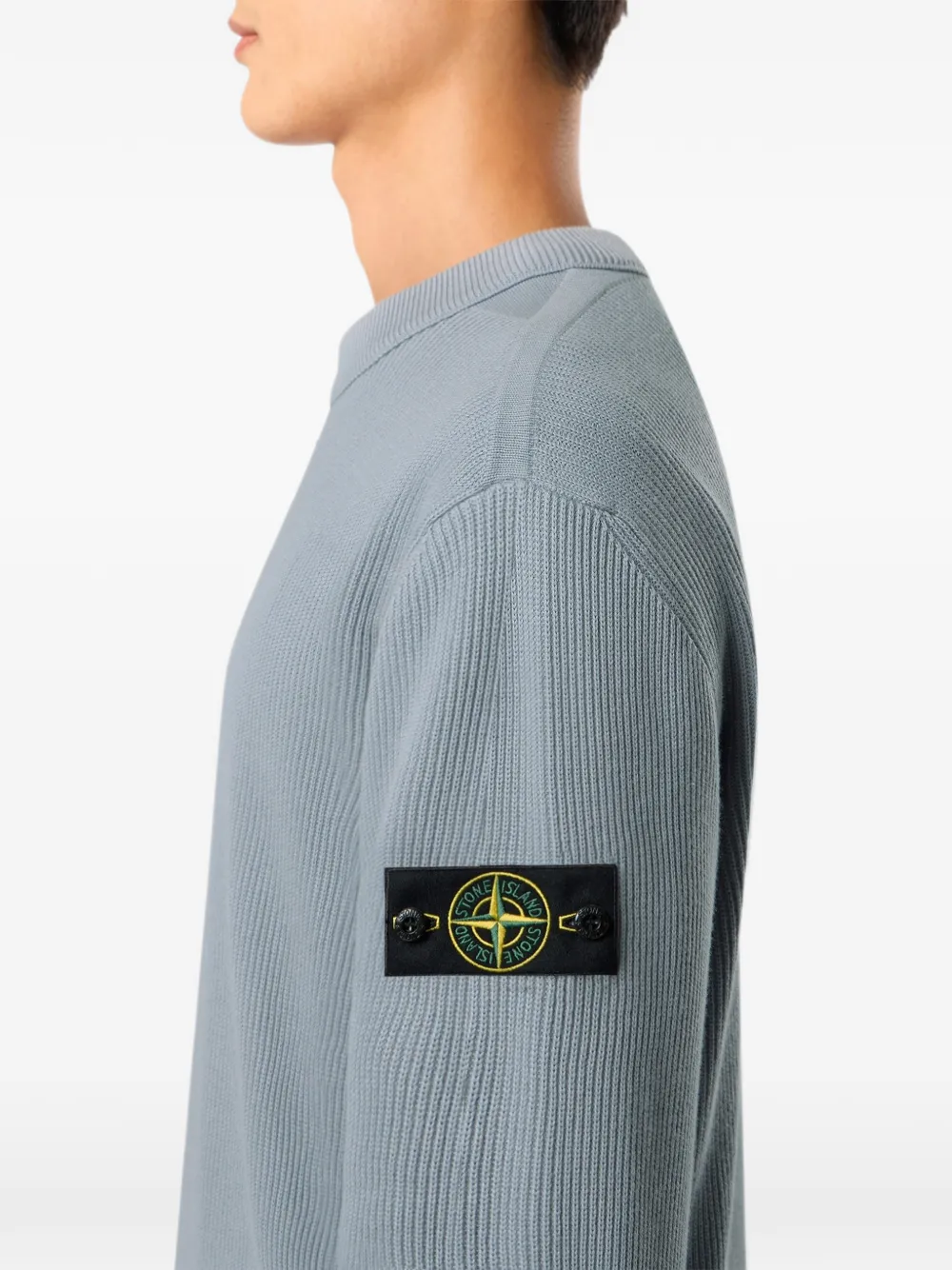 Stone Island 5100154 zachte geribbelde trui van biologisch katoen Blauw